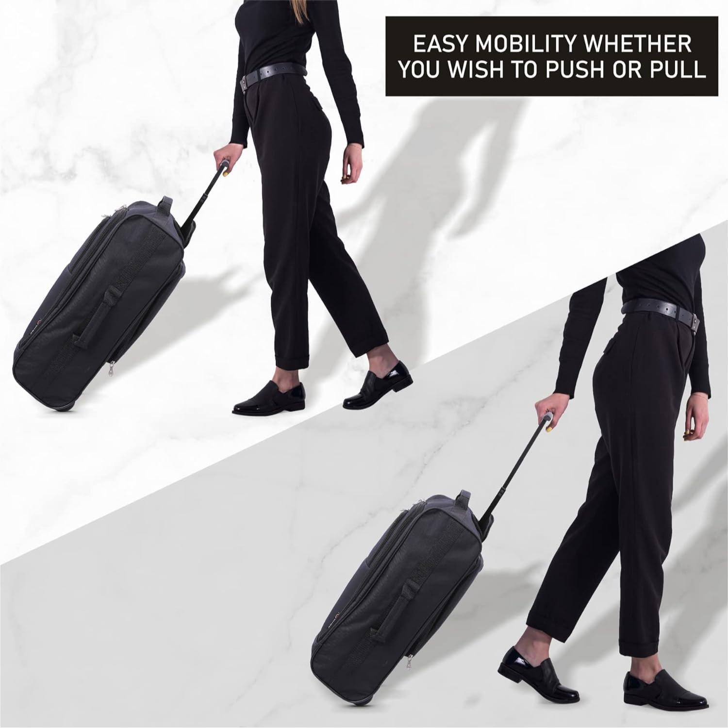 5 Cities (55x35x20cm) Lightweight Cabin Hand Luggage With a Retractable Telescopic Handle, Approved For Ryanair/easyJet/British Airways & more - Packed Direct UK
