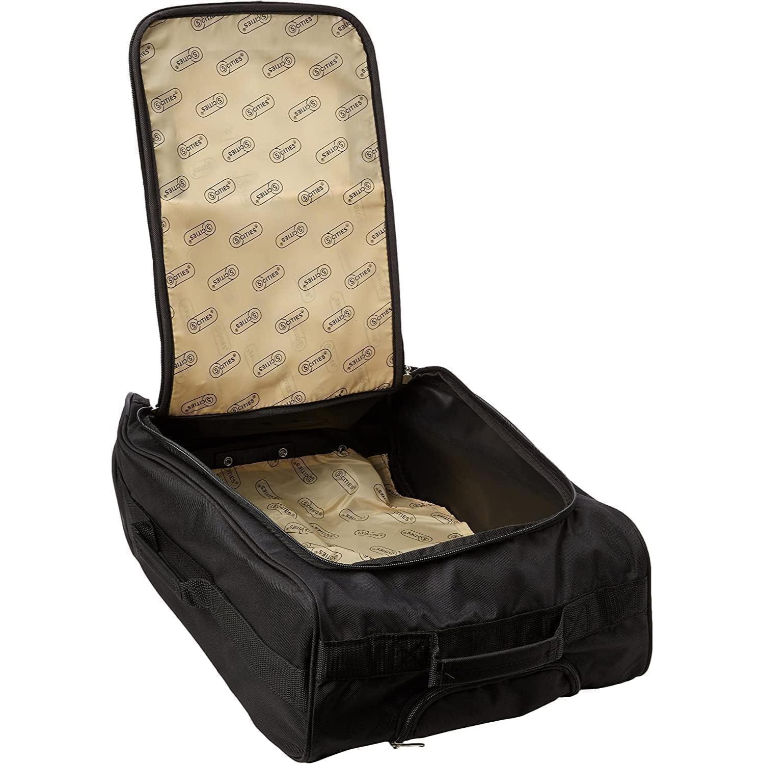 5 Cities (55x35x20cm) Lightweight Cabin Hand Luggage With a Retractable Telescopic Handle, Approved For Ryanair/easyJet/British Airways & more - Packed Direct UK