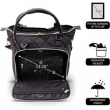 Aerolite 45x36x20 Easyjet Maximum Size Approved Laptop Bag - Fits up to 16.5", Overnight Hand Cabin Luggage Shoulder Bag Quilted with 10 Year Warranty (Black) - Aerolite UK