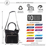 Aerolite 16.5” Quilted Ladies Laptop Bag – Elegant Travel Tote, Carry-On Hand Luggage, 45x36x20cm, Padded Shoulder Strap, 10-Year Warranty