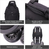 Aerolite 40x20x25 Ryanair Maximum Size Backpack Trolley Bag with 2 Wheels Eco-Friendly Cabin Luggage Approved Extendable Handle Travel Carry On Holdall Flight Rucksack with 10 Year Warranty - Aerolite UK