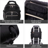 Aerolite 40x20x25 Ryanair Maximum Size Backpack Trolley Bag with 2 Wheels Eco-Friendly Cabin Luggage Approved Extendable Handle Travel Carry On Holdall Flight Rucksack with 10 Year Warranty (Quilted) - Aerolite UK