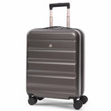 Aerolite Expandable 55x40x20cm to 55x40x23cm Ryanair Priority, Wizz Air Priority, Lufthansa Max Size Lightweight Hard Shell Carry On Hand Cabin Luggage Suitcase with 4 dual spinner wheels (CHARCOAL)