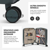 Aerolite 4-Piece ABS Lightweight Luggage Set – Expandable Cabin, Medium, Large & XL Hard Shell Suitcases with Spinner Wheels & TSA Lock – Forest Green