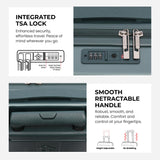 Aerolite 4-Piece ABS Lightweight Luggage Set – Expandable Cabin, Medium, Large & XL Hard Shell Suitcases with Spinner Wheels & TSA Lock – Forest Green