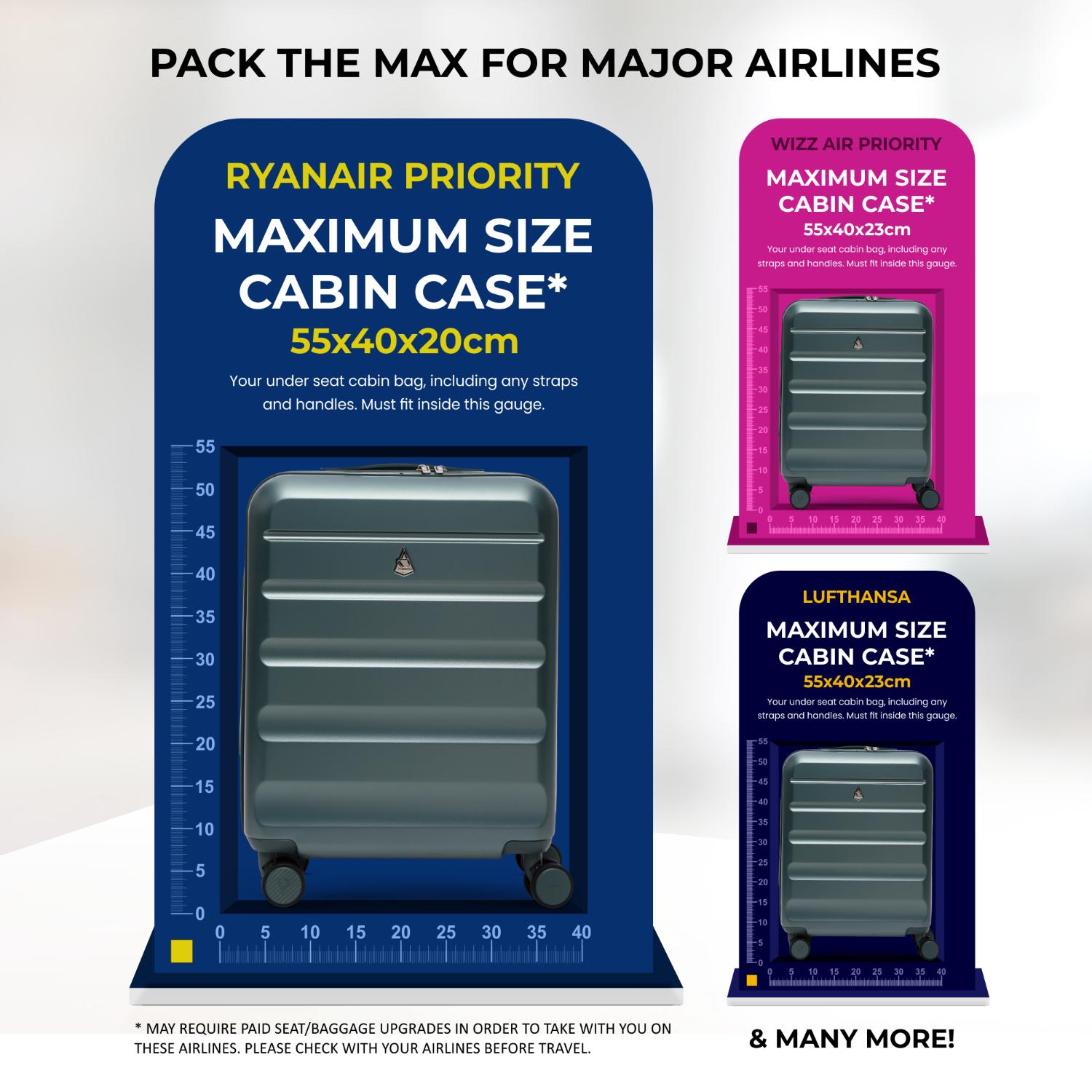 Aerolite 4-Piece ABS Lightweight Luggage Set – Expandable Cabin, Medium, Large & XL Hard Shell Suitcases with Spinner Wheels & TSA Lock – Forest Green