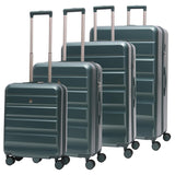 Aerolite 4-Piece ABS Lightweight Luggage Set – Expandable Cabin, Medium, Large & XL Hard Shell Suitcases with Spinner Wheels & TSA Lock – Forest Green