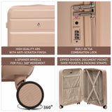 Aerolite 24” Medium 67L ABS Check-In Suitcase – Lightweight Hard Shell Luggage with 4 dual Spinner Wheels, TSA Lock & Organised Interior – Beige