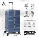 Aerolite 101L Large Trunk Suitcase with 8+1 Spinner Wheels, ABS Hard Shell Luggage with TSA Lock, Lightweight Check-in Travel Suitcase Trunk - Blue