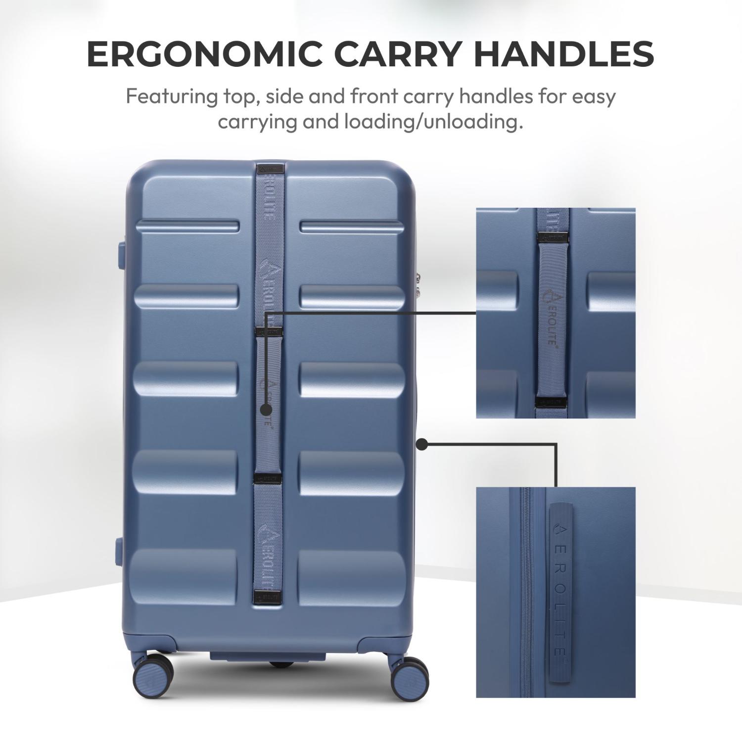 Aerolite 101L Large Trunk Suitcase with 8+1 Spinner Wheels, ABS Hard Shell Luggage with TSA Lock, Lightweight Check-in Travel Suitcase Trunk - Blue