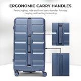 Aerolite 101L Large Trunk Suitcase with 8+1 Spinner Wheels, ABS Hard Shell Luggage with TSA Lock, Lightweight Check-in Travel Suitcase Trunk - Blue
