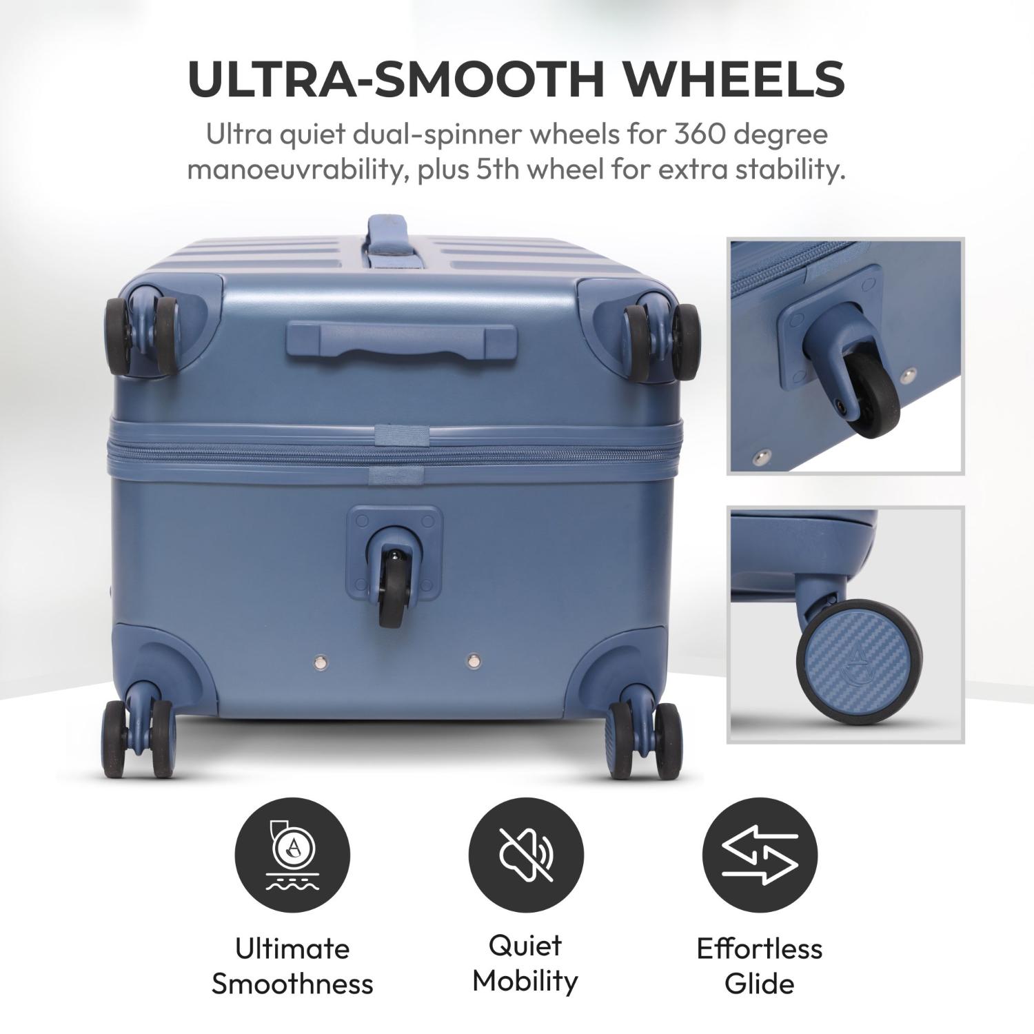 Aerolite 101L Large Trunk Suitcase with 8+1 Spinner Wheels, ABS Hard Shell Luggage with TSA Lock, Lightweight Check-in Travel Suitcase Trunk - Blue