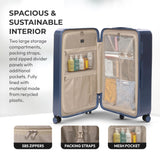 Aerolite 101L Large Trunk Suitcase with 8+1 Spinner Wheels, ABS Hard Shell Luggage with TSA Lock, Lightweight Check-in Travel Suitcase Trunk - Blue