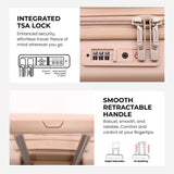 Aerolite 56x45x25cm Large Cabin Bag – Easyjet Large Cabin/Plus/Flexi, British Airways & Jet2 Maximum Cabin Luggage Size, Lightweight Hard Shell Suitcase with 8 Spinner Wheels, TSA Lock, 56L Capacity, 5-Year Warranty, Beige