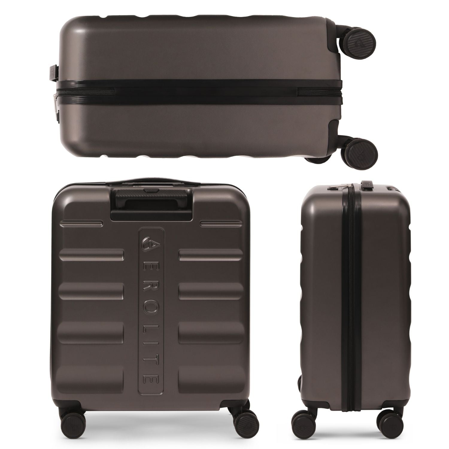 Aerolite 56x45x25cm Large Cabin Bag – Easyjet Large Cabin/Plus/Flexi, British Airways & Jet2 Maximum Cabin Luggage Size, Lightweight Hard Shell Suitcase with 8 Spinner Wheels, TSA Lock, 56L Capacity, 5-Year Warranty, Charcoal