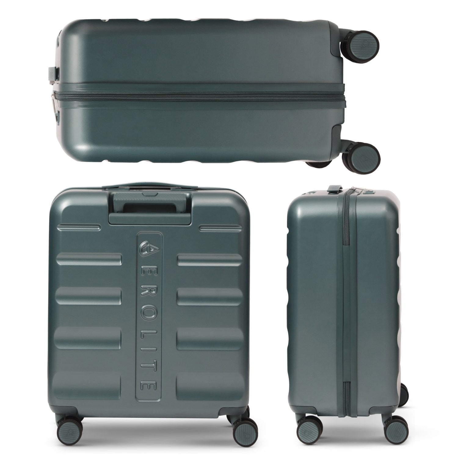 Aerolite 56x45x25cm Large Cabin Bag – Easyjet Large Cabin/Plus/Flexi, British Airways & Jet2 Maximum Cabin Luggage Size, Lightweight Hard Shell Suitcase with 8 Spinner Wheels, TSA Lock, 56L Capacity, 5-Year Warranty, Forest Green