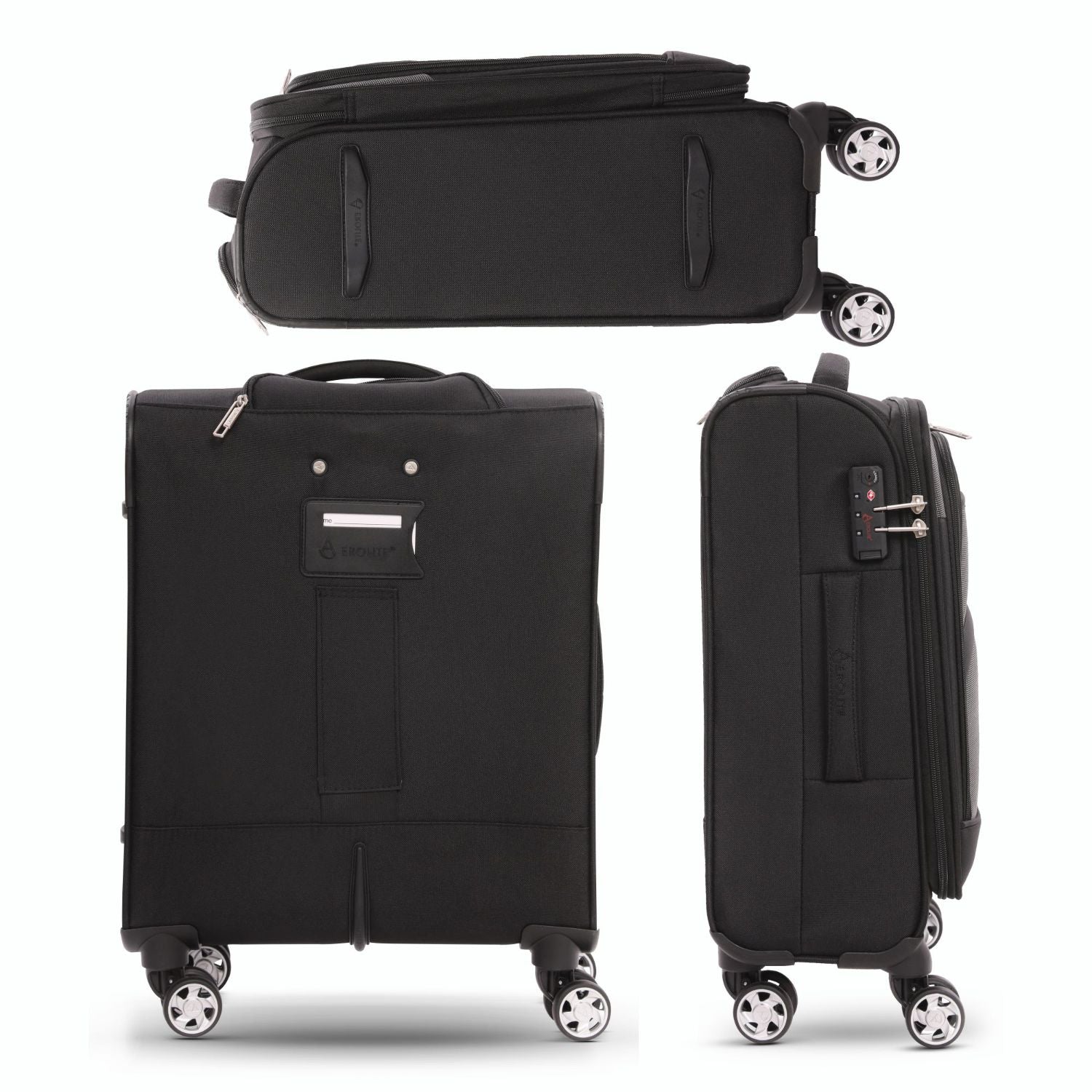Aerolite Expandable 55x40x20cm to 55x40x23cm 8 Spinner Wheels Cabin Suitcase – MAX Size for Ryanair Priority & Wizz Air, Lufthansa, Ultra Lightweight Soft Shell Carry On with TSA Lock
