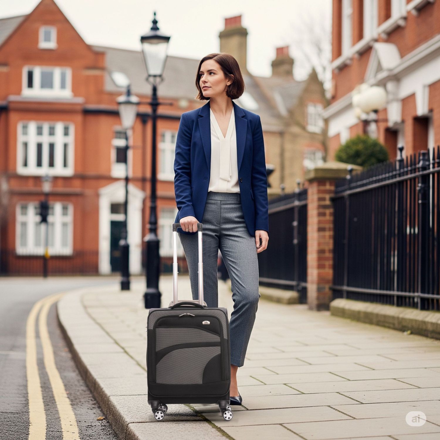 Aerolite Expandable 55x40x20cm to 55x40x23cm 8 Spinner Wheels Cabin Suitcase – MAX Size for Ryanair Priority & Wizz Air, Lufthansa, Ultra Lightweight Soft Shell Carry On with TSA Lock