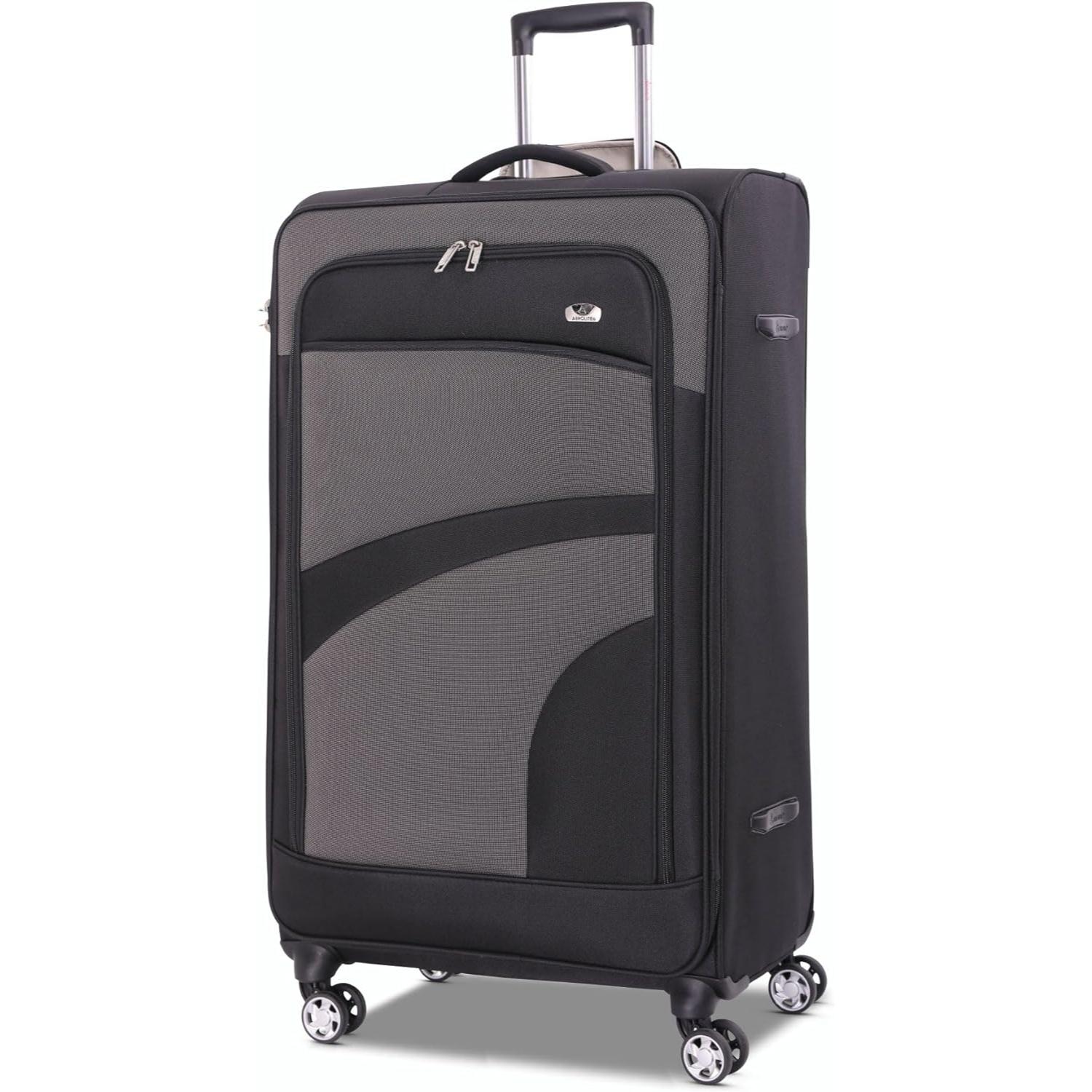 Aerolite Lightweight Soft Shell Complete Luggage Set (Cabin + Medium + Large Hold Luggage Suitcase) | 4 Dual Spinner Wheels