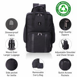 Aerolite 40x20x25cm Ryanair Maximum Premium Eco-Friendly Backpack With Removable Small Carry Pouch, Shower-Resistant Cabin Rucksack with 10 Years Brand Warranty - Aerolite UK