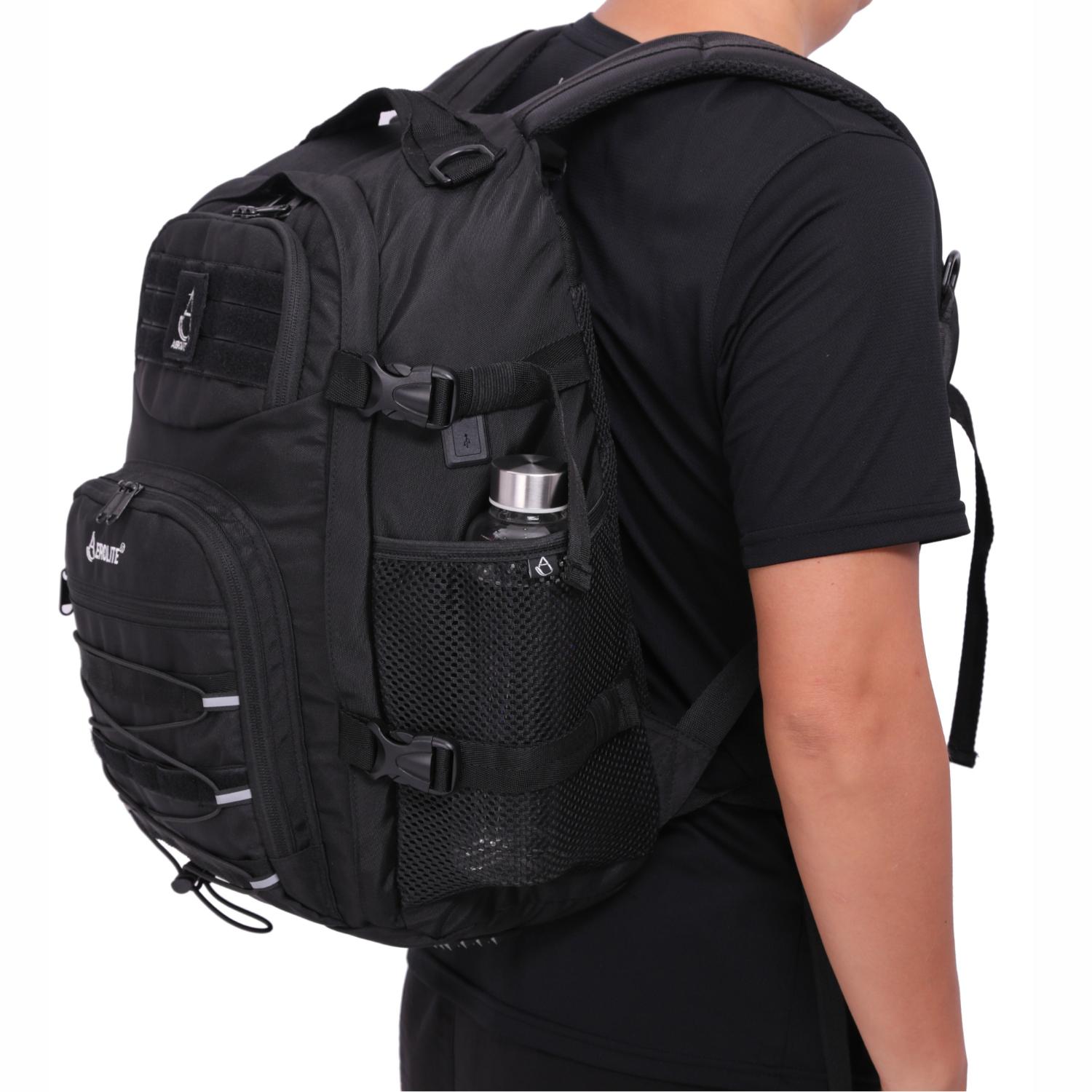 Aerolite 45x36x20 Easyjet Maximum Size Backpack With Removable Small Carry Pouch Recycled Eco-Friendly Shower-Resistant Cabin Luggage Approved Travel Carry On Flight Rucksack with 10 Year Warranty - Aerolite UK