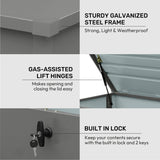 Olsen & Smith 400L Large Metal Garden Storage Box – Heavy-Duty Outdoor Storage Chest with Lock, Weather-Resistant Steel Design for Tools, Cushions, Toys & Patio Accessories – Grey