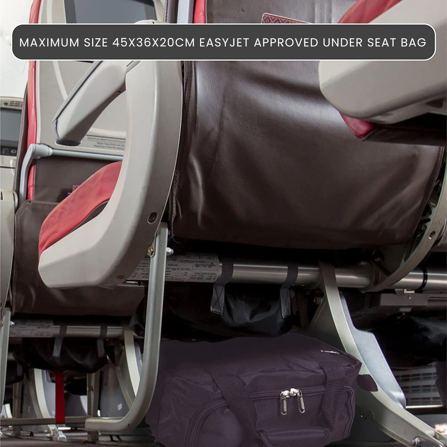 Aerolite (45x36x20cm) New and Improved 2025 Easyjet Maximum Size Holdall Cabin Luggage Under Seat Flight Bag, Black