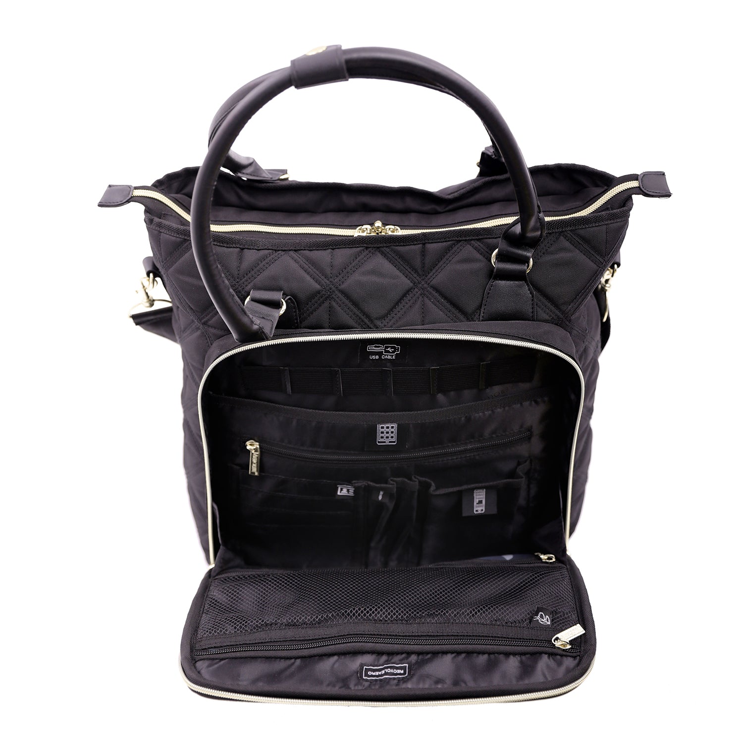 Aerolite 16.5” Quilted Ladies Laptop Bag – Elegant Travel Tote, Carry-On Hand Luggage, 45x36x20cm, Padded Shoulder Strap, 10-Year Warranty