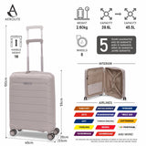 Aerolite Premium PP 2-Piece Luggage Set, Lightweight Polypropylene Hard Shell Suitcases with 4 Dual Spinner Wheels & TSA Lock, Expandable Cabin (21”), Large (28”), Expandable Carry-On Case Included – Cream