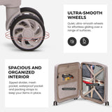 Aerolite Premium PP 2-Piece Luggage Set, Lightweight Polypropylene Hard Shell Suitcases with 4 Dual Spinner Wheels & TSA Lock, Expandable Cabin (21”), Large (28”), Expandable Carry-On Case Included – Cream