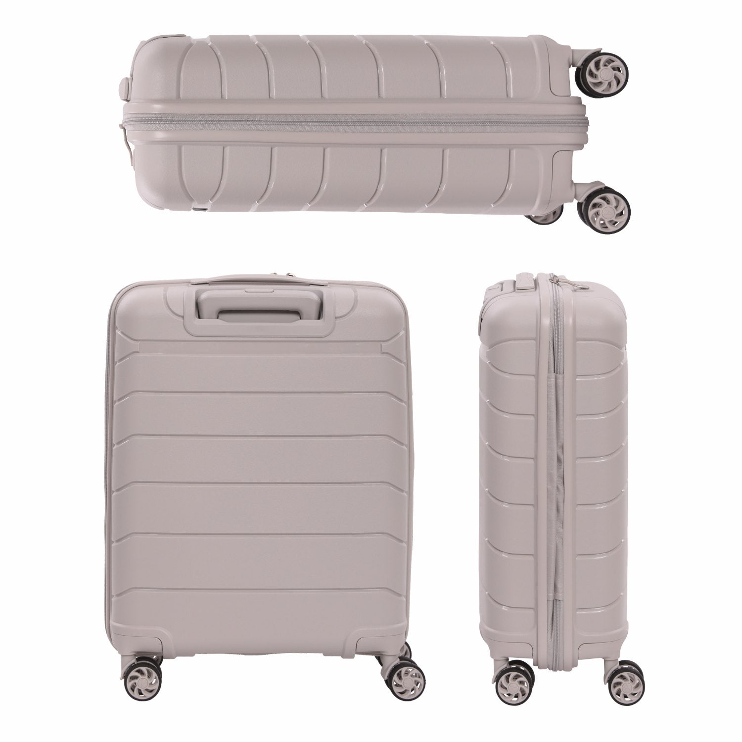 Aerolite Premium PP 2-Piece Luggage Set, Lightweight Polypropylene Hard Shell Suitcases with 4 Dual Spinner Wheels & TSA Lock, Expandable Cabin (21”), Large (28”), Expandable Carry-On Case Included – Cream