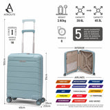 Aerolite Premium PP 2-Piece Luggage Set, Lightweight Polypropylene Hard Shell Suitcases with 4 Dual Spinner Wheels & TSA Lock, Expandable Cabin (21”), Large (28”), Expandable Carry-On Case Included – Sage