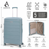 Aerolite Premium PP 2-Piece Luggage Set, Lightweight Polypropylene Hard Shell Suitcases with 4 Dual Spinner Wheels & TSA Lock, Expandable Cabin (21”), Large (28”), Expandable Carry-On Case Included – Sage