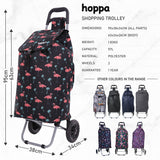 Hoppa 57Ltr Lightweight Shopping Trolley 2025 model, Hard Wearing & Foldaway Push/Pull Cart for Easy Storage With 1 Year Guarantee