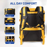 Aerolite Waterproof Backpack – Easyjet Maximum Underseat Size 45×36×20cm, 32L Cabin Rucksack with 15.6″ Laptop Sleeve, Multiple Pockets & Travel-Friendly Features – Mango