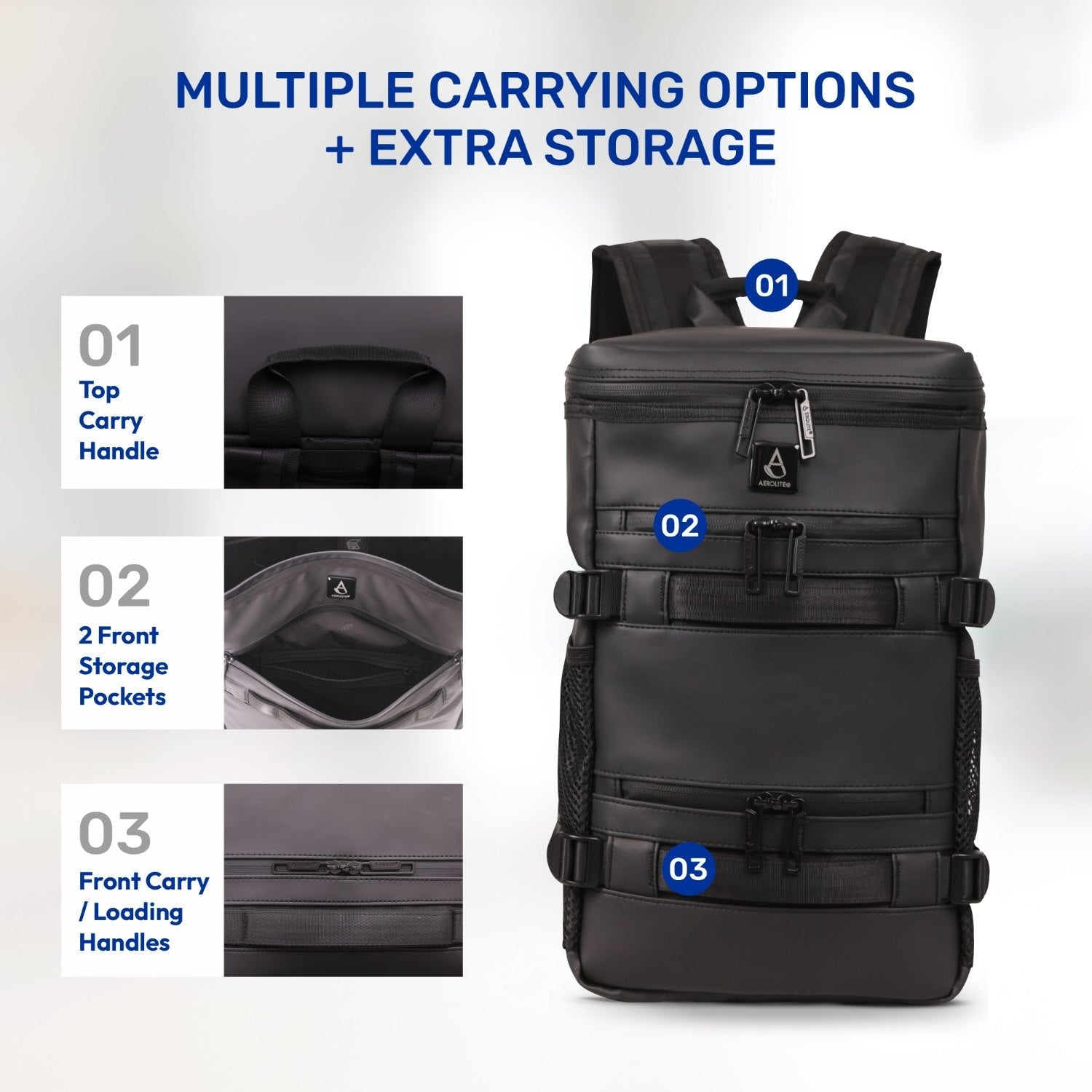 Aerolite Waterproof Backpack – Ryanair & Wizz Air Free Underseat Size 40×20×25 cm, 20L Cabin Rucksack with 14″ Laptop Sleeve, Multiple Pockets & Travel Essentials – Black