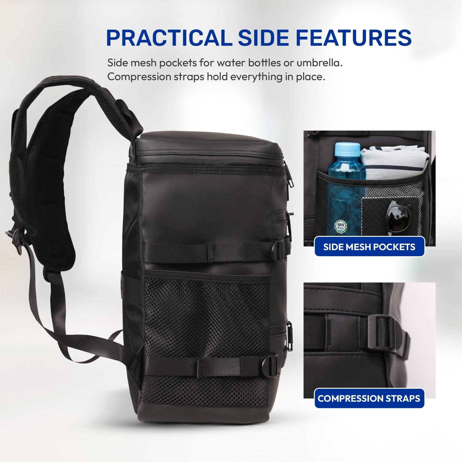 Aerolite Waterproof Backpack – Ryanair & Wizz Air Free Underseat Size 40×20×25 cm, 20L Cabin Rucksack with 14″ Laptop Sleeve, Multiple Pockets & Travel Essentials – Black