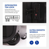 Aerolite Waterproof 45x36x20cm Easyjet Underseat Cabin Bag – 32L Travel Trolley with 2 Wheels, TSA Lock & 15.6” Laptop Compartment – Easyjet Maximum Size Hand Luggage - Black