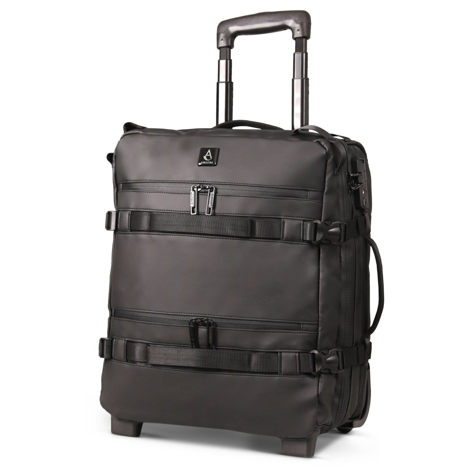 Aerolite Waterproof 45x36x20cm Easyjet Underseat Cabin Bag – 32L Travel Trolley with 2 Wheels, TSA Lock & 15.6” Laptop Compartment – Easyjet Maximum Size Hand Luggage - Black