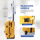 Aerolite Waterproof 45x36x20cm Easyjet Underseat Cabin Bag – 32L Travel Trolley with 2 Wheels, TSA Lock & 15.6” Laptop Compartment – Easyjet Maximum Size Hand Luggage - Mango