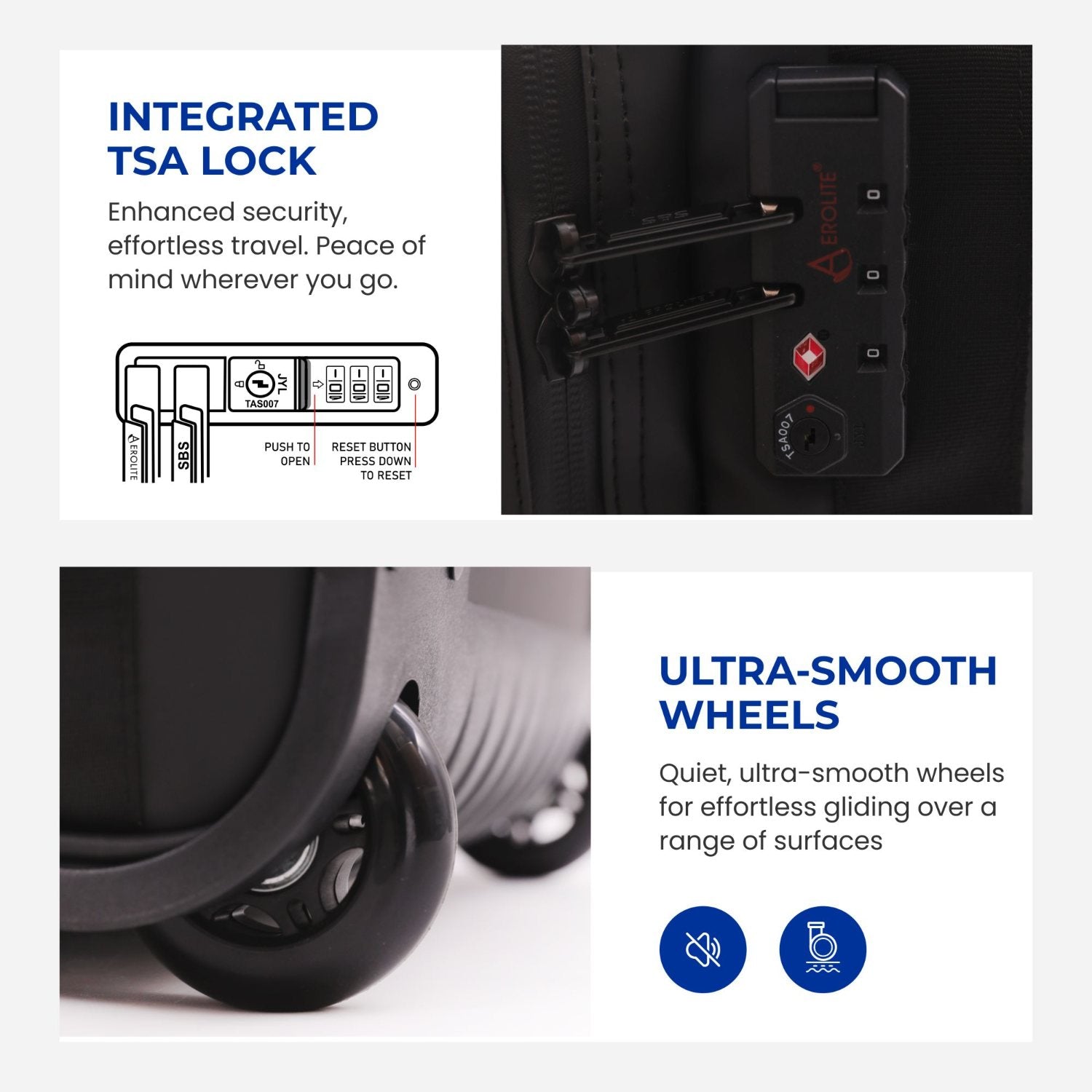 Aerolite Waterproof Trolley Cabin Bag, Ryanair Priority Max Size 55x40×20 cm, 44L Carry-On with 17" Laptop Sleeve, TSA Lock & 2 Wheels – Black