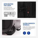 Aerolite Waterproof Trolley Cabin Bag, Ryanair Priority Max Size 55x40×20 cm, 44L Carry-On with 17" Laptop Sleeve, TSA Lock & 2 Wheels – Black