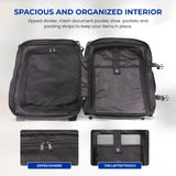 Aerolite Waterproof Trolley Cabin Bag, Ryanair Priority Max Size 55x40×20 cm, 44L Carry-On with 17" Laptop Sleeve, TSA Lock & 2 Wheels – Black