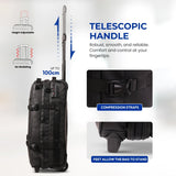 Aerolite Waterproof Trolley Cabin Bag, Ryanair Priority Max Size 55x40×20 cm, 44L Carry-On with 17" Laptop Sleeve, TSA Lock & 2 Wheels – Black