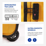 Aerolite Waterproof Trolley Cabin Bag, Ryanair Priority Max Size 55x40×20 cm, 44L Carry-On with 17" Laptop Sleeve, TSA Lock & 2 Wheels – Mango