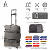 Aerolite Waterproof Trolley Cabin Bag, Ryanair Priority Max Size 55x40×20 cm, 44L Carry-On with 17" Laptop Sleeve, TSA Lock & 2 Wheels – Dark Green