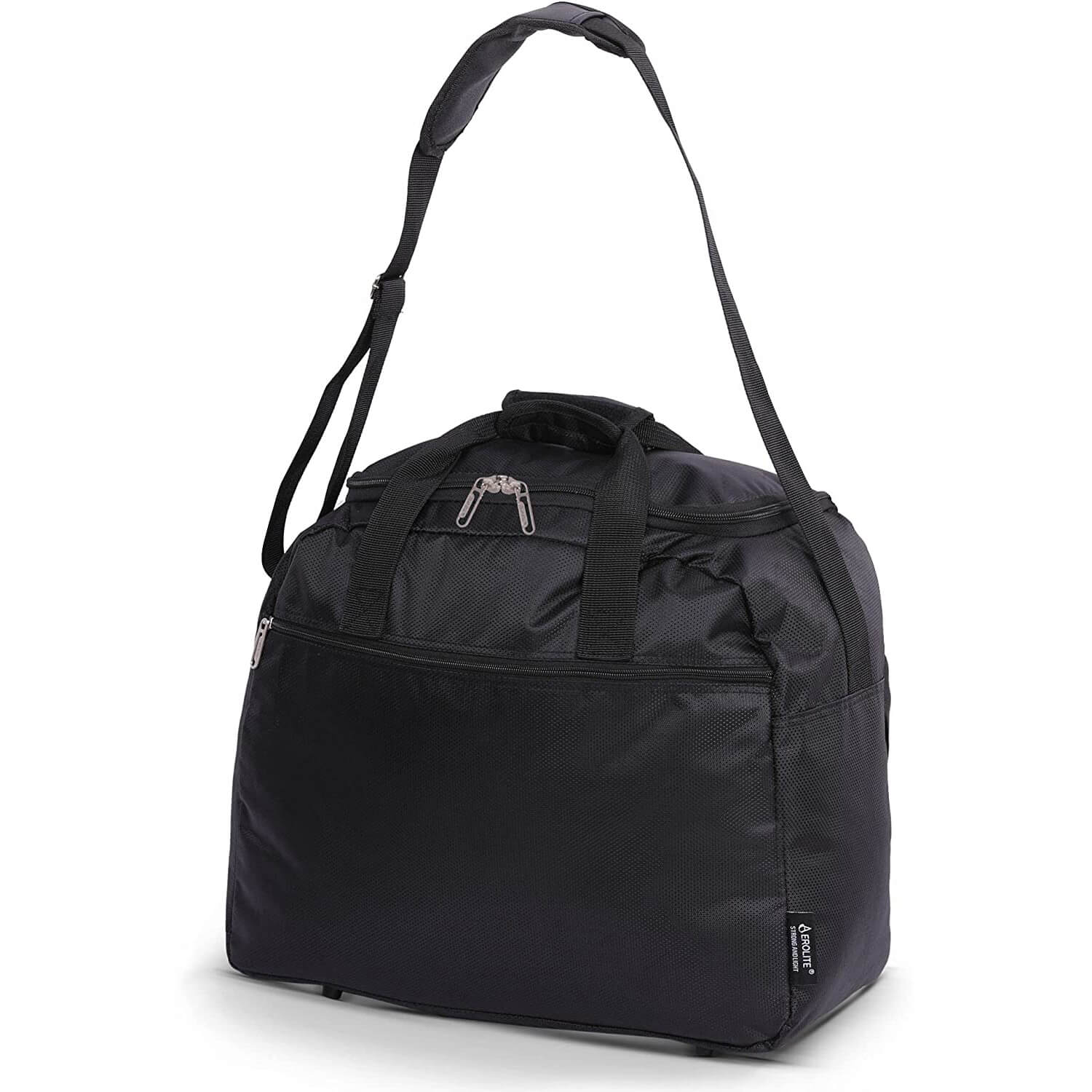 Aerolite 45x36x20 New and Improved 2021 easyJet Maximum Size Holdall Cabin Luggage Under Seat Flight Bag, Black - Packed Direct UK