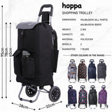 Hoppa Fully Insulated Lightweight 2024 Model 2 Wheeled Large 42 - Litre Capacity Shopping Trolley Bag 95cm, 2.1kg with Shoulder Strap - Packed Direct UK
