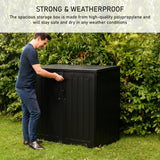 Olsen & Smith MASSIVE Capacity 1170/775L Outdoor Garden Storage Box Plastic Shed Garbage - Weatherproof with Wood Effect (1170/775 Litre) - Packed Direct UK