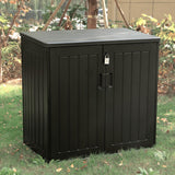 Olsen & Smith MASSIVE Capacity 775L Outdoor Garden Storage Box Plastic Shed Garbage - Weatherproof with Wood Effect